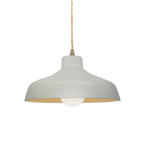 Justice Designs - CER-6260-MTGD-ABRS-BEIG-TWST - One Light Pendant - Radiance - Matte White w/ Champagne Gold