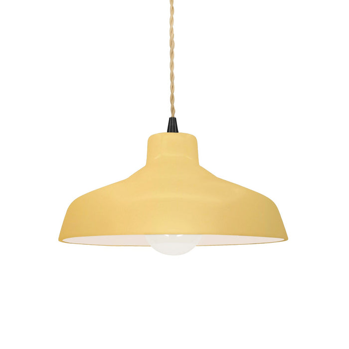 Justice Designs - CER-6260-MYLW-MBLK-BEIG-TWST - One Light Pendant - Radiance - Muted Yellow