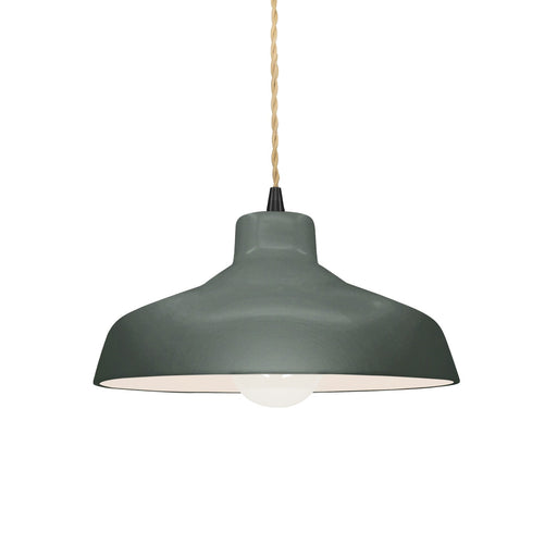 Justice Designs - CER-6260-PWGN-MBLK-BEIG-TWST - One Light Pendant - Radiance - Pewter Green