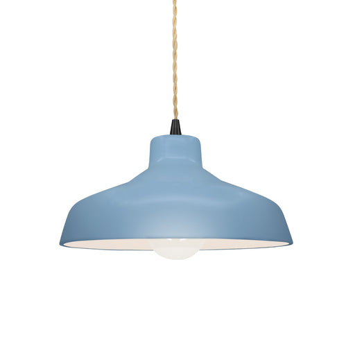 Justice Designs - CER-6260-SKBL-MBLK-BEIG-TWST - One Light Pendant - Radiance - Sky Blue