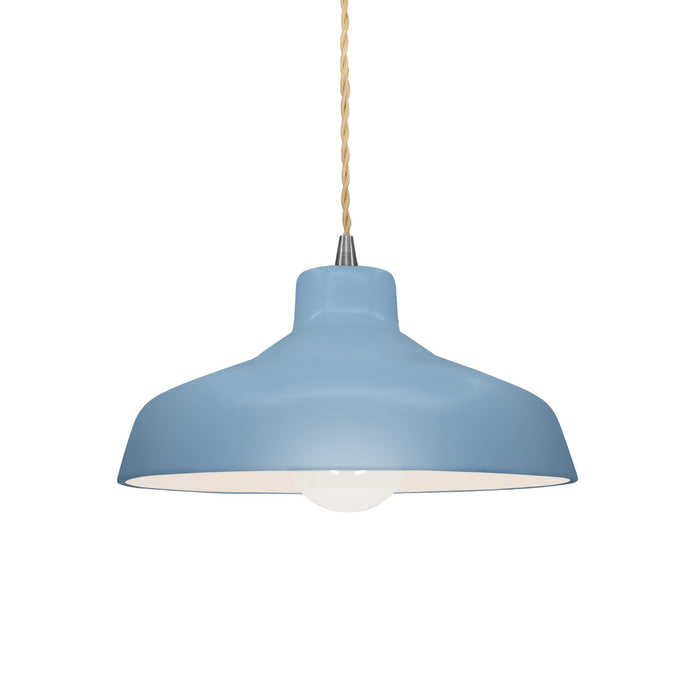 Justice Designs - CER-6260-SKBL-NCKL-BEIG-TWST - One Light Pendant - Radiance - Sky Blue