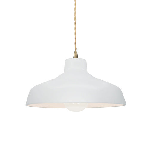 Justice Designs - CER-6260-WHT-ABRS-BEIG-TWST - One Light Pendant - Radiance - Gloss White