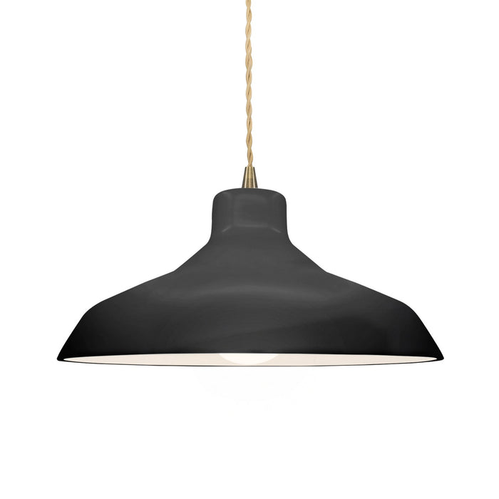 Justice Designs - CER-6263-BKMT-ABRS-BEIG-TWST - One Light Pendant - Radiance - Gloss Black w/ Matte White