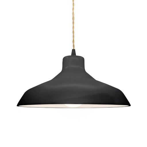 Justice Designs - CER-6263-BKMT-MBLK-BEIG-TWST - One Light Pendant - Radiance - Gloss Black w/ Matte White