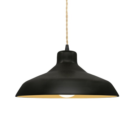 Justice Designs - CER-6263-CBGD-MBLK-BEIG-TWST - One Light Pendant - Radiance - Carbon Matte Black w/ Champagne Gold