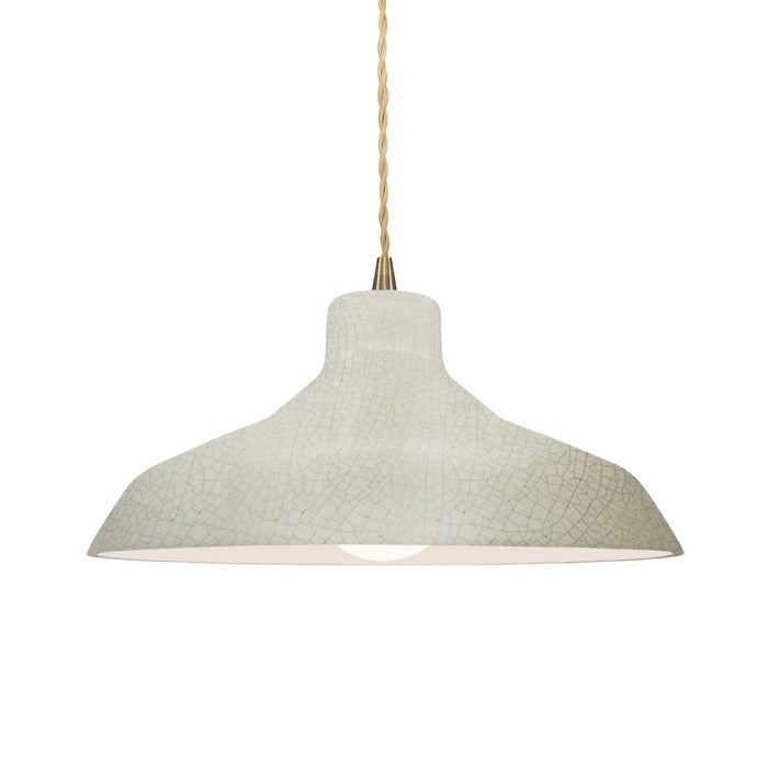 Justice Designs - CER-6263-CRK-ABRS-BEIG-TWST - One Light Pendant - Radiance - White Crackle