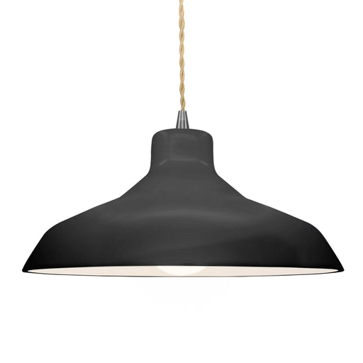 Justice Designs - CER-6265-BKMT-NCKL-BEIG-TWST - One Light Pendant - Radiance - Gloss Black w/ Matte White