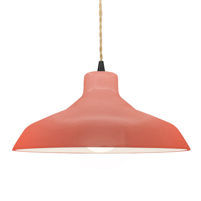 Justice Designs - CER-6265-BSH-MBLK-BEIG-TWST - One Light Pendant - Radiance - Gloss Blush