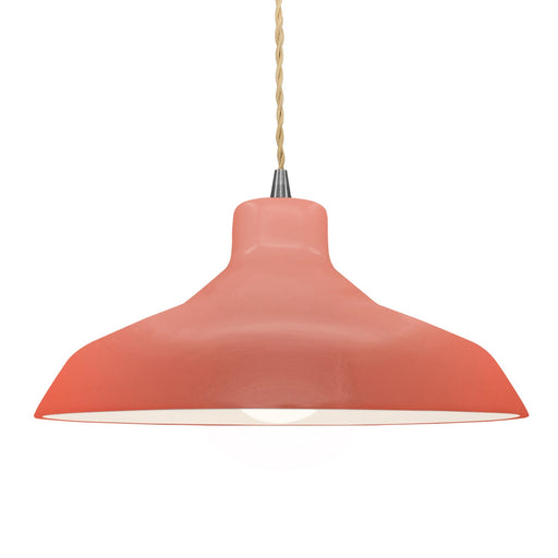 Justice Designs - CER-6265-BSH-NCKL-BEIG-TWST - One Light Pendant - Radiance - Gloss Blush