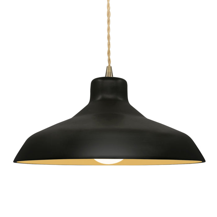 Justice Designs - CER-6265-CBGD-ABRS-BEIG-TWST - One Light Pendant - Radiance - Carbon Matte Black w/ Champagne Gold