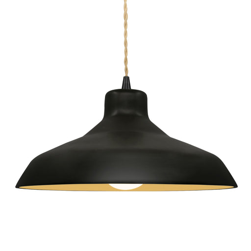 Justice Designs - CER-6265-CBGD-MBLK-BEIG-TWST - One Light Pendant - Radiance - Carbon Matte Black w/ Champagne Gold