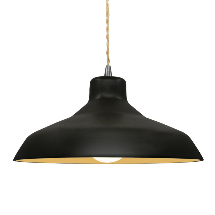 Justice Designs - CER-6265-CBGD-NCKL-BEIG-TWST - One Light Pendant - Radiance - Carbon Matte Black w/ Champagne Gold