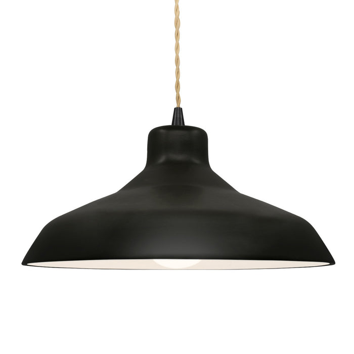 Justice Designs - CER-6265-CRB-MBLK-BEIG-TWST - One Light Pendant - Radiance - Carbon - Matte Black