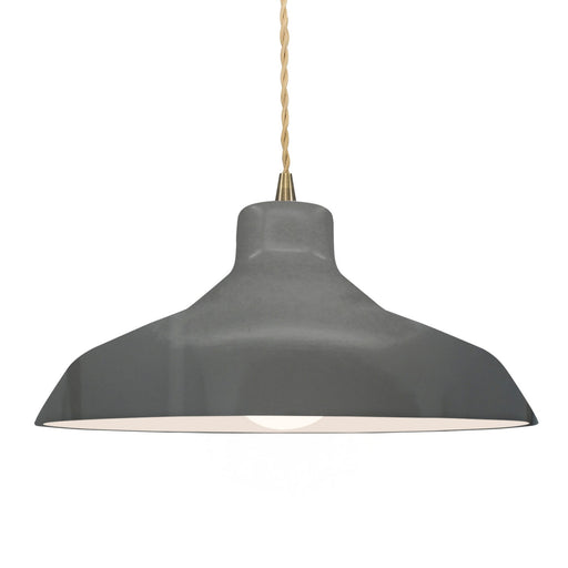 Justice Designs - CER-6265-GRY-ABRS-BEIG-TWST - One Light Pendant - Radiance - Gloss Grey