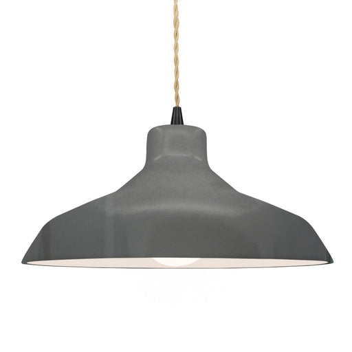 Justice Designs - CER-6265-GRY-MBLK-BEIG-TWST - One Light Pendant - Radiance - Gloss Grey