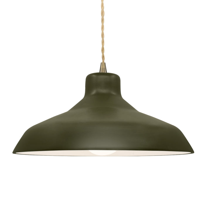 Justice Designs - CER-6265-MGRN-ABRS-BEIG-TWST - One Light Pendant - Radiance - Matte Green