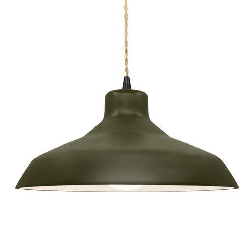 Justice Designs - CER-6265-MGRN-MBLK-BEIG-TWST - One Light Pendant - Radiance - Matte Green