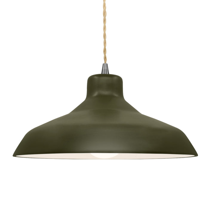 Justice Designs - CER-6265-MGRN-NCKL-BEIG-TWST - One Light Pendant - Radiance - Matte Green