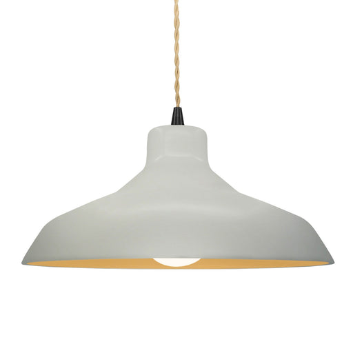 Justice Designs - CER-6265-MTGD-MBLK-BEIG-TWST - One Light Pendant - Radiance - Matte White w/ Champagne Gold