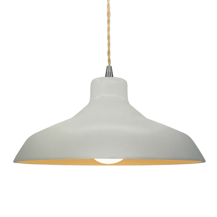 Justice Designs - CER-6265-MTGD-NCKL-BEIG-TWST - One Light Pendant - Radiance - Matte White w/ Champagne Gold