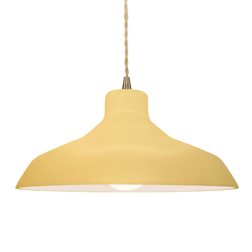 Justice Designs - CER-6265-MYLW-ABRS-BEIG-TWST - One Light Pendant - Radiance - Muted Yellow