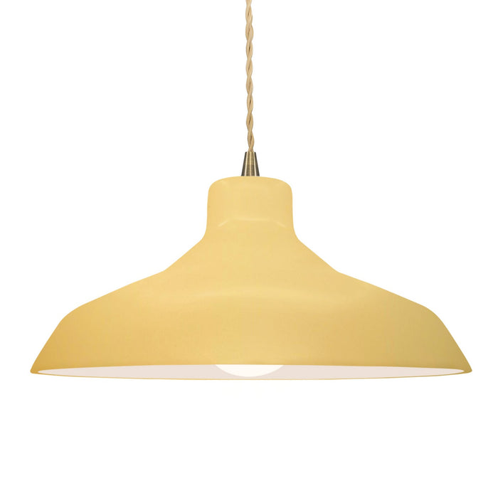 Justice Designs - CER-6265-MYLW-ABRS-BEIG-TWST - One Light Pendant - Radiance - Muted Yellow