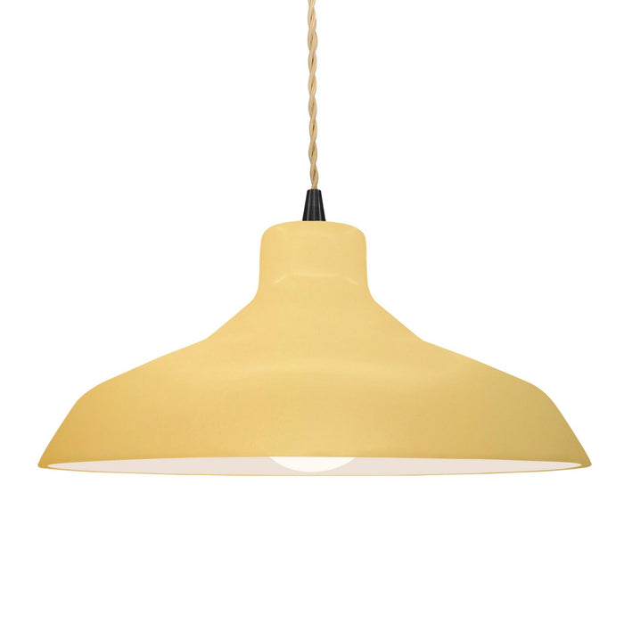 Justice Designs - CER-6265-MYLW-MBLK-BEIG-TWST - One Light Pendant - Radiance - Muted Yellow