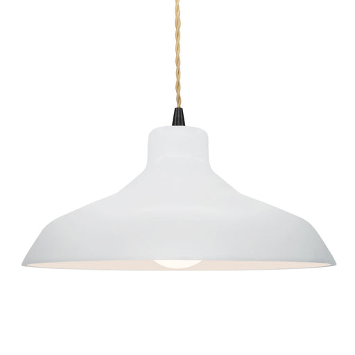 Justice Designs - CER-6265-WHT-MBLK-BEIG-TWST - One Light Pendant - Radiance - Gloss White