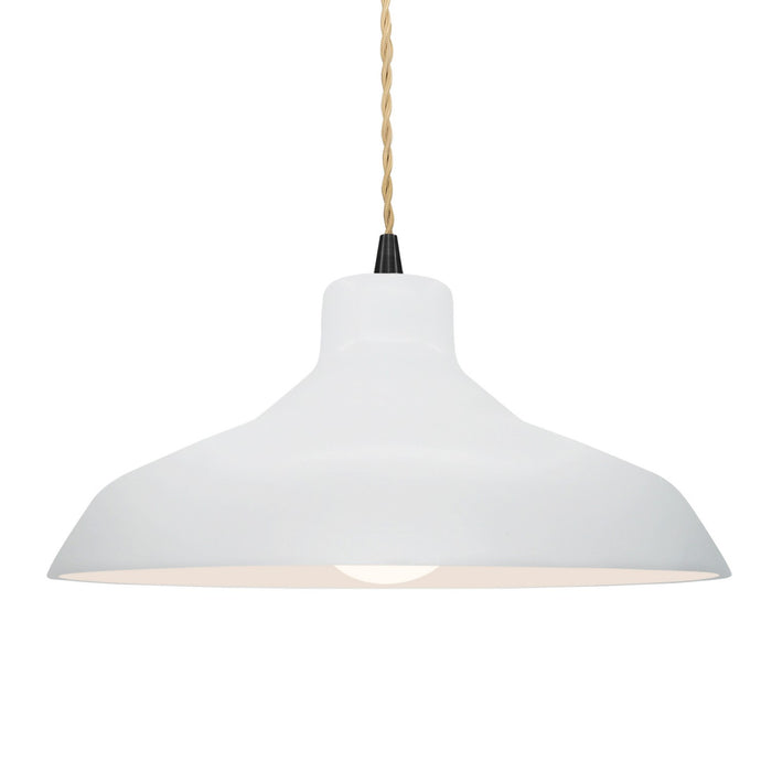 Justice Designs - CER-6265-WHT-MBLK-BEIG-TWST - One Light Pendant - Radiance - Gloss White