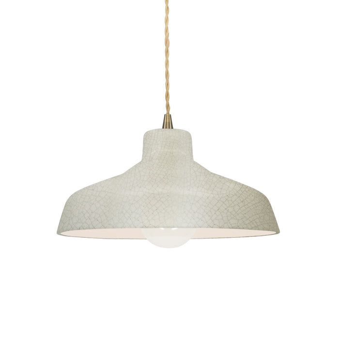 Justice Designs - CER-6260-CRK-ABRS-BEIG-TWST - One Light Pendant - Radiance - White Crackle