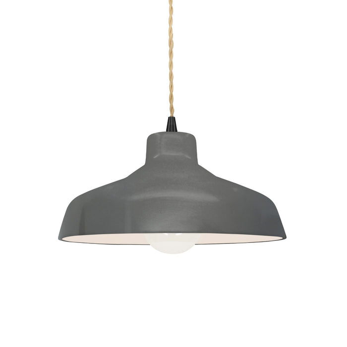 Justice Designs - CER-6260-GRY-MBLK-BEIG-TWST - One Light Pendant - Radiance - Gloss Grey