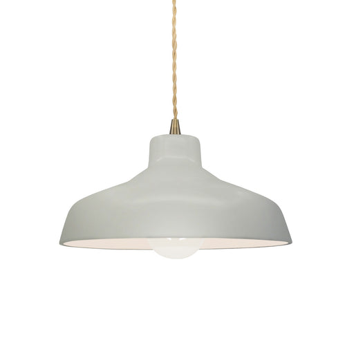 Justice Designs - CER-6260-MAT-ABRS-BEIG-TWST - One Light Pendant - Radiance - Matte White