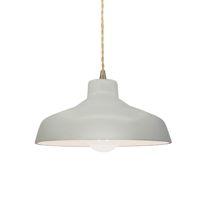 Justice Designs - CER-6260-MAT-ABRS-BEIG-TWST - One Light Pendant - Radiance - Matte White