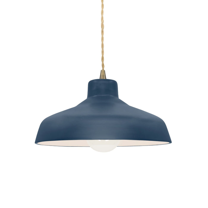 Justice Designs - CER-6260-MDMT-ABRS-BEIG-TWST - One Light Pendant - Radiance - Midnight Sky w/ Matte White