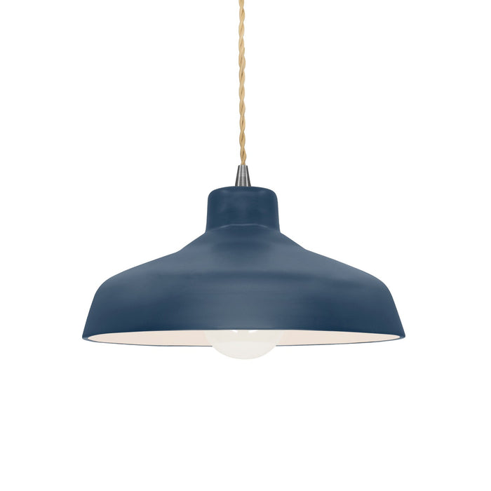 Justice Designs - CER-6260-MDMT-NCKL-BEIG-TWST - One Light Pendant - Radiance - Midnight Sky w/ Matte White