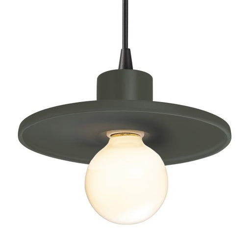 Justice Designs - CER-6325-PWGN-MBLK-BKCD - One Light Pendant - Radiance - Pewter Green