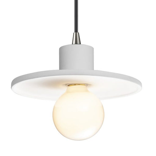 Justice Designs - CER-6325-WHT-NCKL-BKCD - One Light Pendant - Radiance - Gloss White