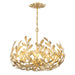 Crystorama - 566-GA - Five Light Chandelier - Broche - Antique Gold