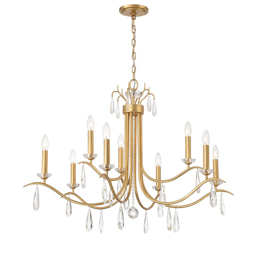 Crystorama - ROL-18819-GA - Nine Light Chandelier - Rollins - Antique Gold