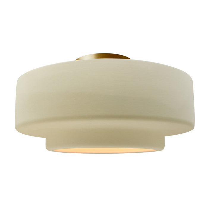 Justice Designs - CER-6365-VAN-BRSS - One Light Semi-Flush Mount - Radiance - Vanilla (Gloss)