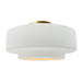 Justice Designs - CER-6365-WTWT-BRSS - One Light Semi-Flush Mount - Radiance - Gloss White (outside and inside of fixture)