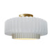 Justice Designs - CER-6375-WTWT-BRSS - One Light Semi-Flush Mount - Radiance - Gloss White (outside and inside of fixture)