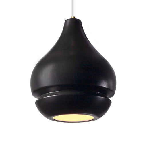 Justice Designs - CER-6400-CRB-ABRS-WTCD - One Light Pendant - Radiance - Carbon - Matte Black