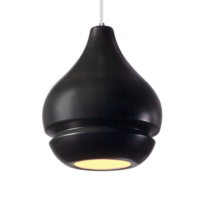 Justice Designs - CER-6400-CRB-CROM-WTCD - One Light Pendant - Radiance - Carbon - Matte Black