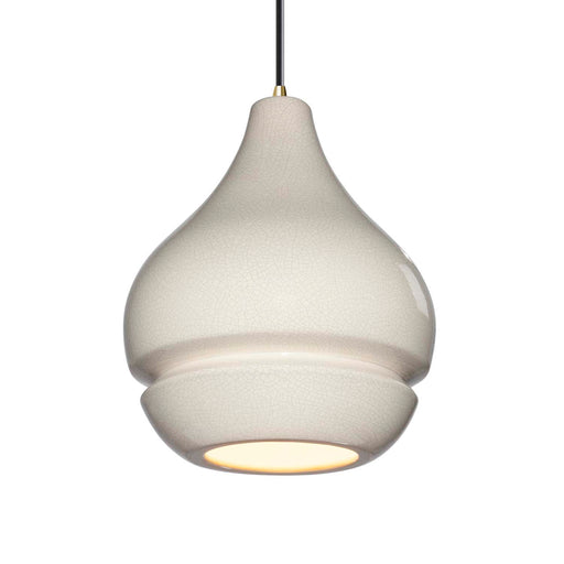 Justice Designs - CER-6400-CRK-ABRS-BKCD - One Light Pendant - Radiance - White Crackle