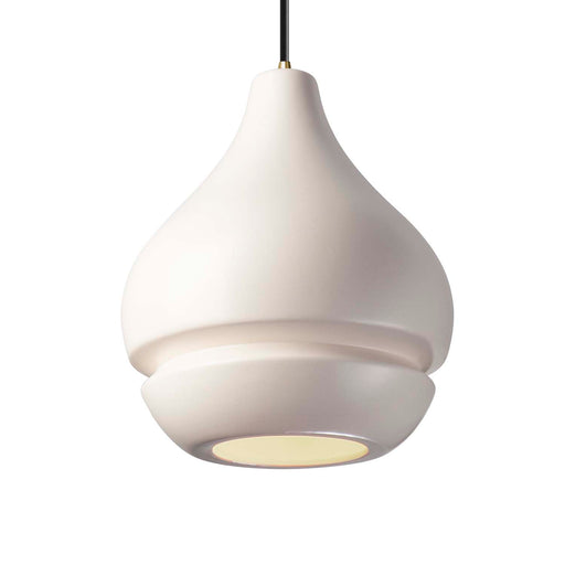 Justice Designs - CER-6400-MAT-ABRS-BKCD - One Light Pendant - Radiance - Matte White