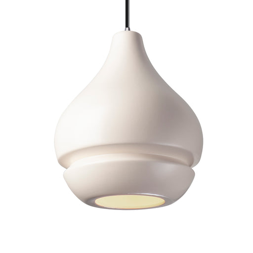 Justice Designs - CER-6400-MAT-CROM-BKCD - One Light Pendant - Radiance - Matte White