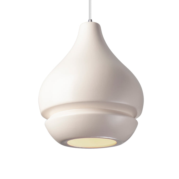 Justice Designs - CER-6400-MAT-CROM-WTCD - One Light Pendant - Radiance - Matte White