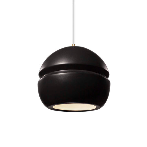 Justice Designs - CER-6410-CRB-ABRS-WTCD - One Light Pendant - Radiance - Carbon - Matte Black