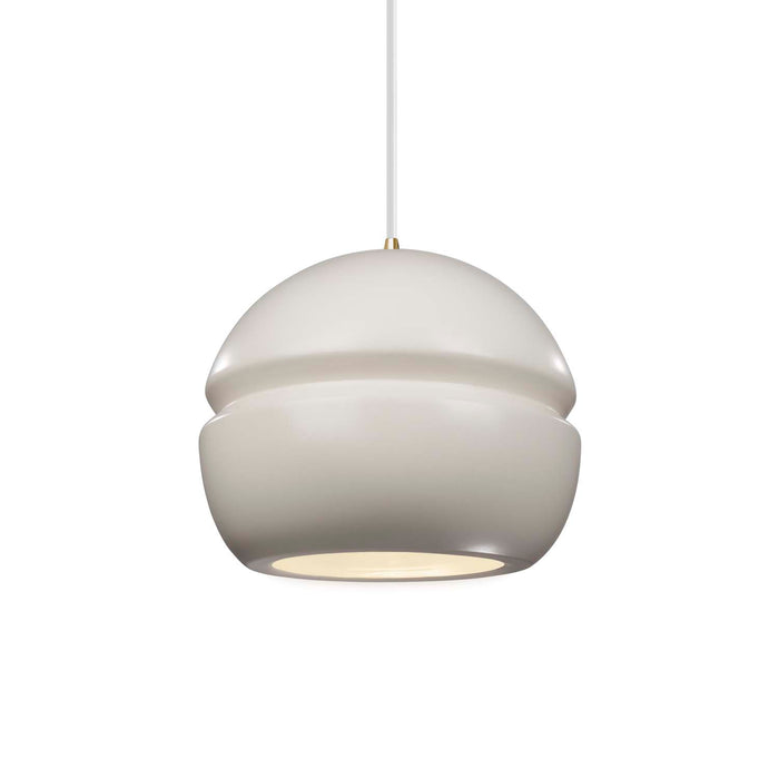 Justice Designs - CER-6410-MAT-ABRS-WTCD - One Light Pendant - Radiance - Matte White